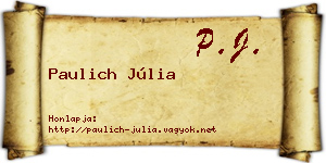 Paulich Júlia névjegykártya